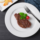 11 Inch Round Dinner Plate – Pearl White Porcelain Plate for Main Courses, Salads & Appetizers