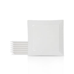 12 Inch Square Dinner Plate – Pearl White Porcelain Modern Plate for Main Courses & Large Servings