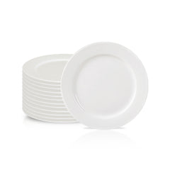 12 Inch Round Dinner Plate – Pearl White Porcelain Plate for Main Courses & Large Servings
