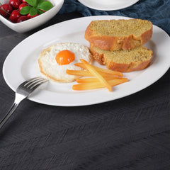 Pearl White Salad Plates – 9.75 Inch Oval, Premium Porcelain
