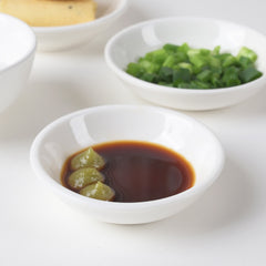 4 Inch Sauce Dish 6oz – Pearl White Porcelain Round Dish for Dips, Sauces, Condiments
